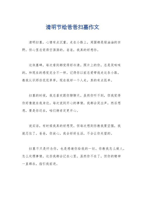 清明节给爸爸扫墓作文