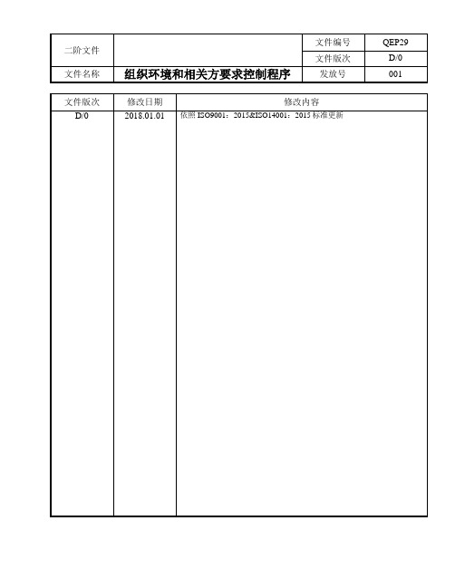 QEP29组织环境和相关方要求控制程序