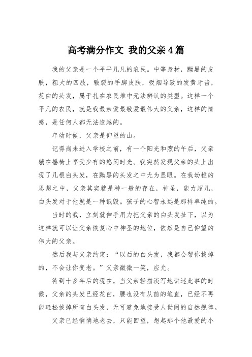 高考满分作文 我的父亲4篇