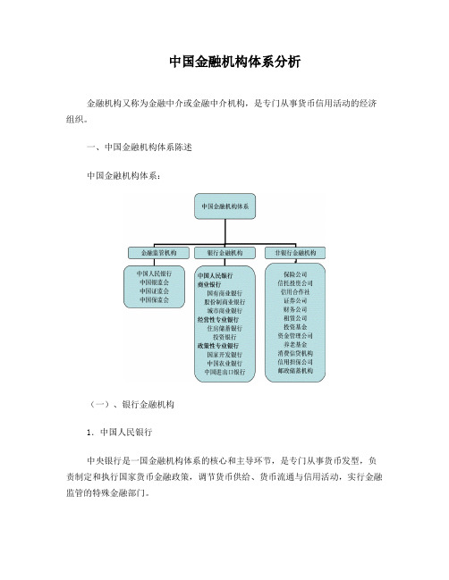 中国金融机构体系分析