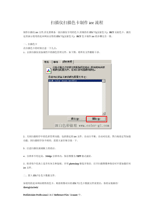 扫描仪扫描色卡制作icc流程