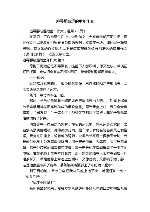 追寻那渐远的童年作文