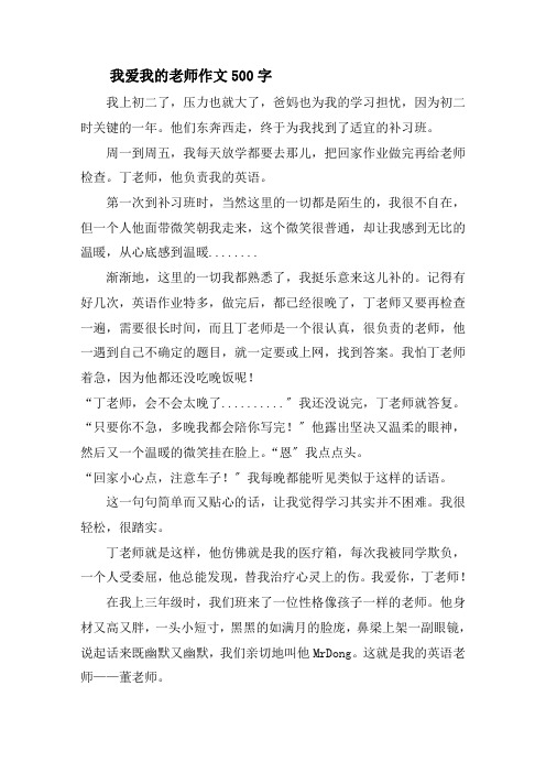 我爱我的老师作文500字精选