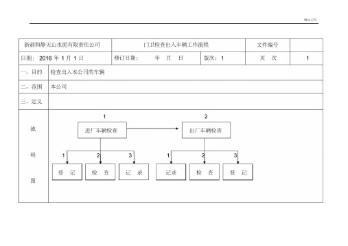 门卫检查出入车辆工作流程