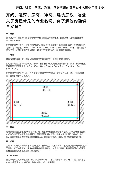 开间、进深、层高、净高、层数房屋的那些专业名词你了解多少