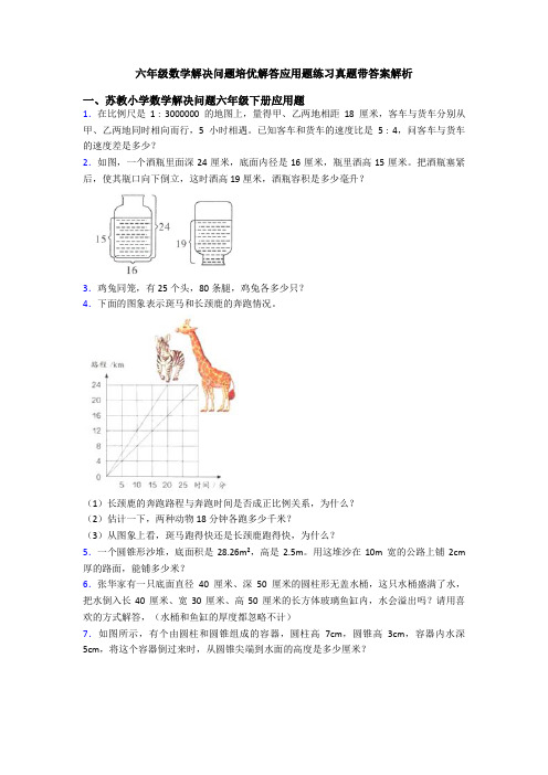 六年级数学解决问题培优解答应用题练习真题带答案解析