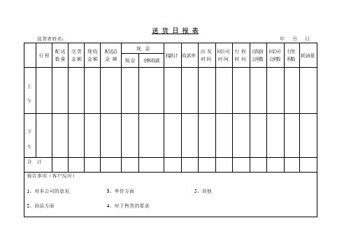 进货日报 表