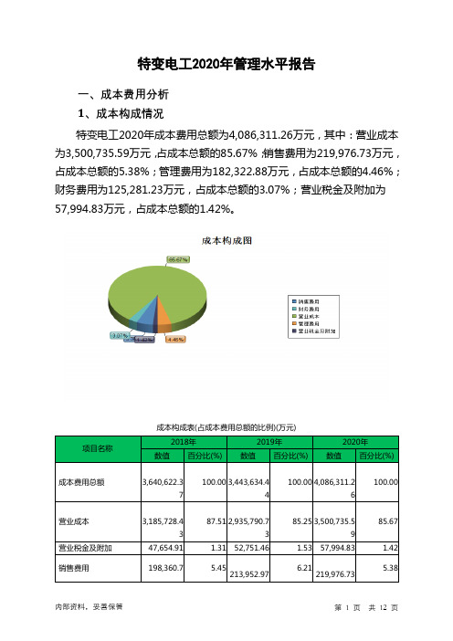 特变电工2020年管理水平报告