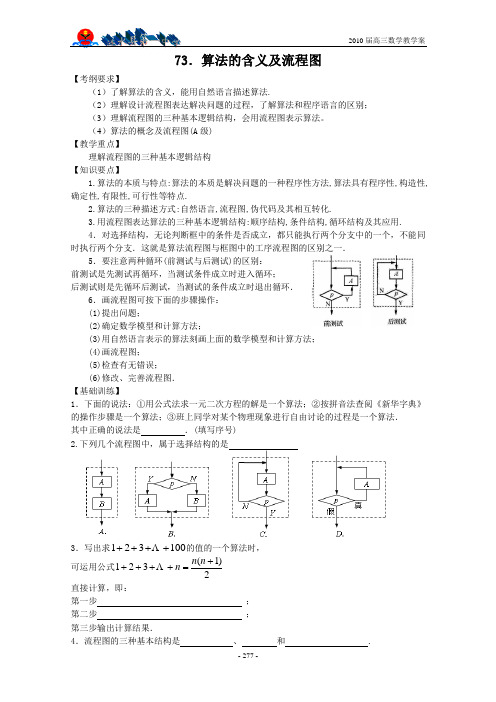 73.算法的含义及流程图