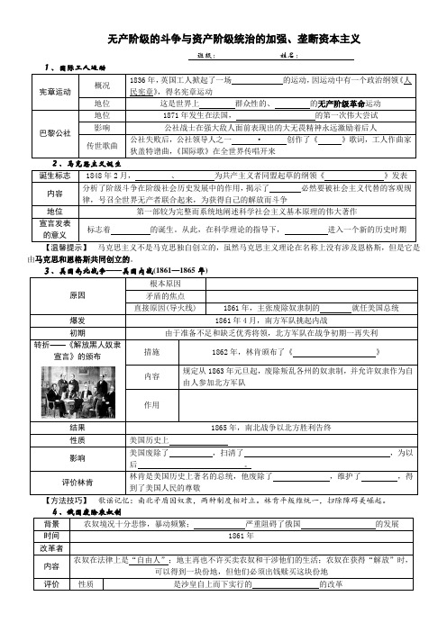 九上3、(复习)无产阶级的斗争与资产阶级统治的加强