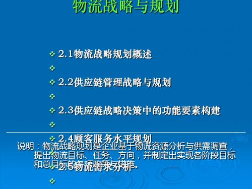 物流战略与规划课件(PPT 58张)