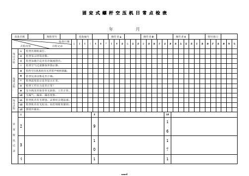 机械设备日常点检表汇总.(精选)