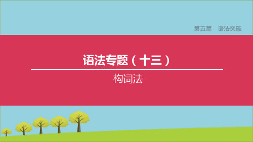 北京专版中考英语复习方案第五篇语法突破语法专题13构词法