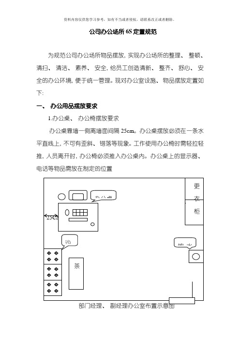 办公室定置规范图模板