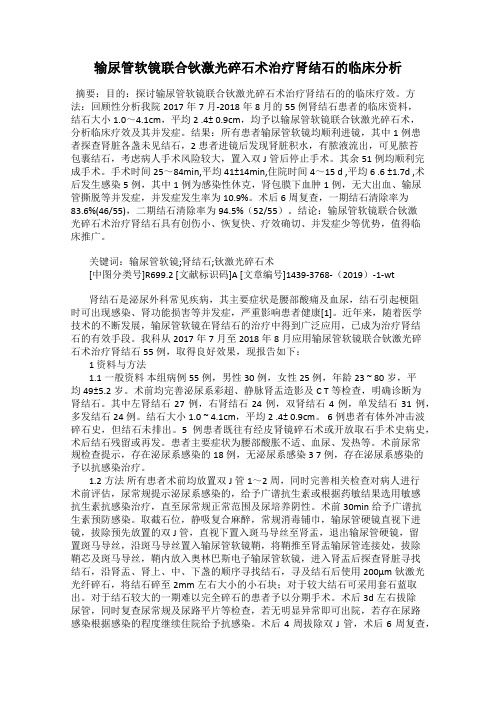 输尿管软镜联合钬激光碎石术治疗肾结石的临床分析