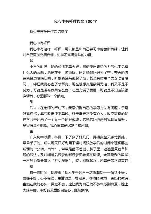 我心中有杆秤作文700字