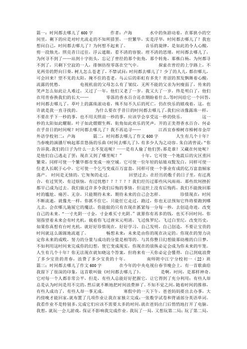 时间都去哪儿了作文600字