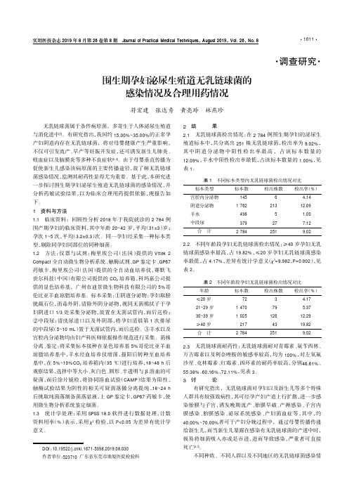 围生期孕妇泌尿生殖道无乳链球菌的感染情况及合理用药情况