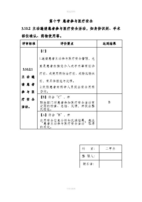 患者参与医疗安全