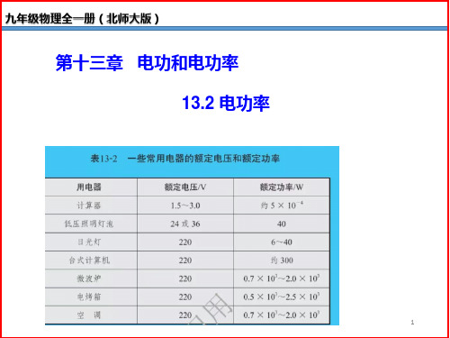 电功率 -九年级物理全一册(北师大版)