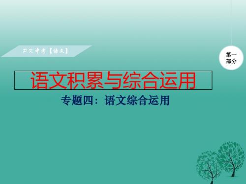 【安徽地区】2017届中考语文复习：专题(4)语文综合运用ppt课件