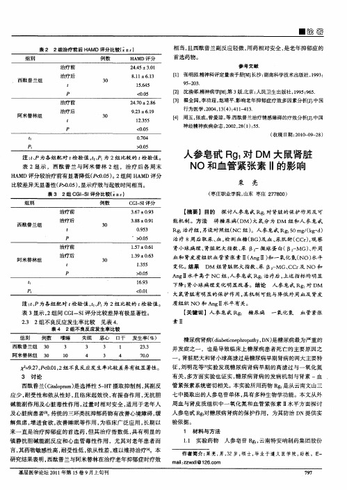 人参皂甙Rg_1对DM大鼠肾脏NO和血管紧张素Ⅱ的影响