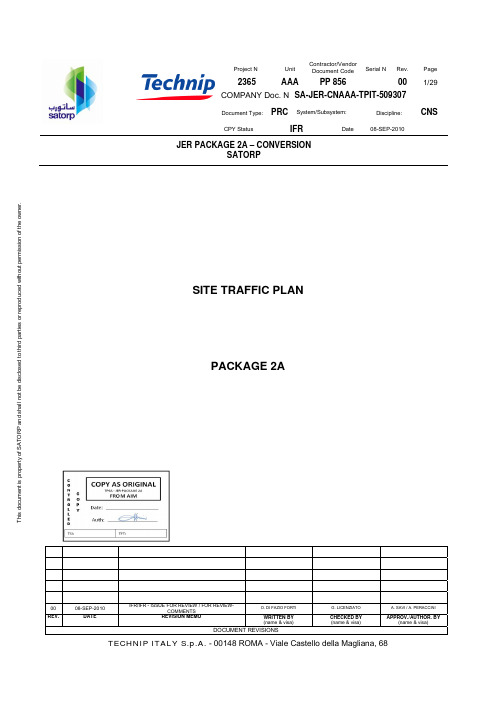 SITE TRAFFIC PLAN - SA-JER-CNAAA-TPIT-509307_rev00