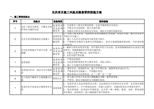 光伏项目施工危险点及其控制措施