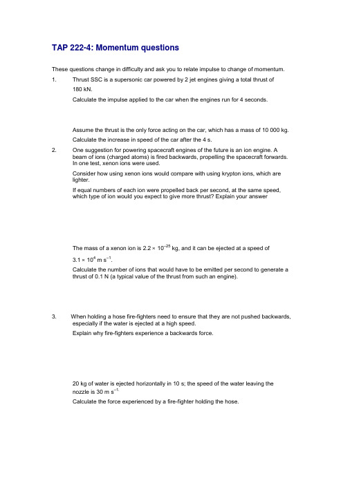 TAP 222-4 Momentum questions