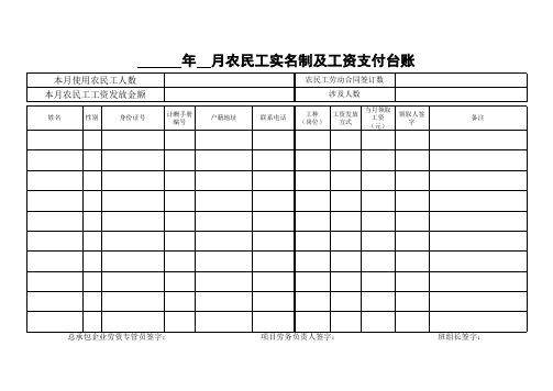 劳务用工实名制台账、检查记录(第二页)