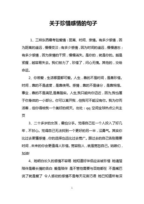 关于珍惜感情的句子