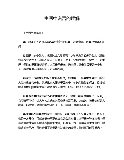 活中谎言的理解