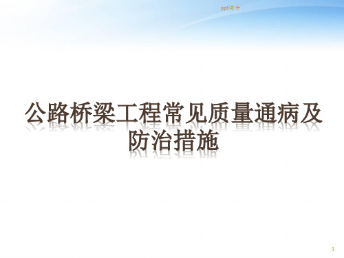 公路桥梁工程常见质量通病及防治措施  ppt课件