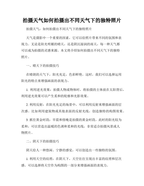 拍摄天气如何拍摄出不同天气下的独特照片