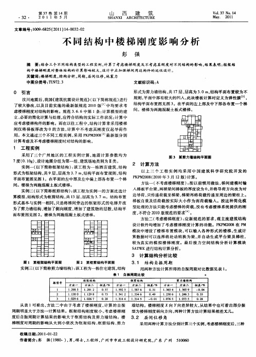 不同结构中楼梯刚度影响分析