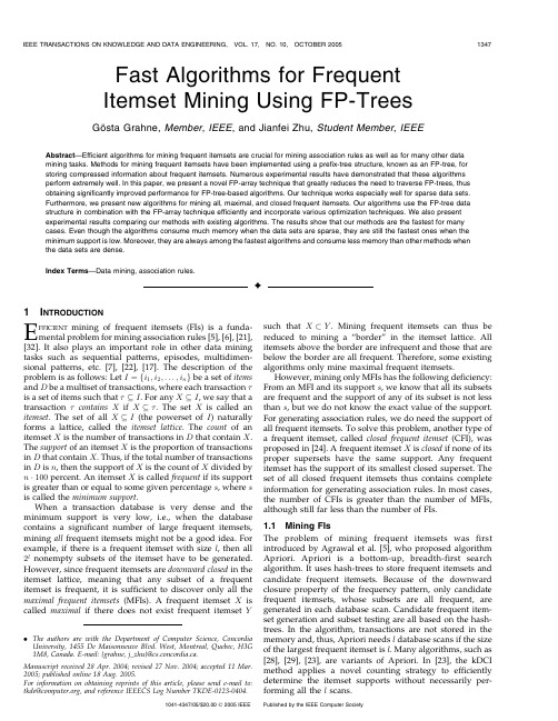 Fast algorithms for frequent itemset mining using fp-trees