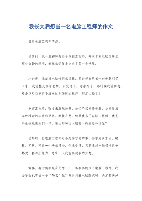 我长大后想当一名电脑工程师的作文