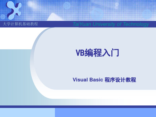 vb编程入门 简单易懂