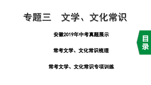 2020安徽中考 精讲本 语文专题三  文学、文化常识