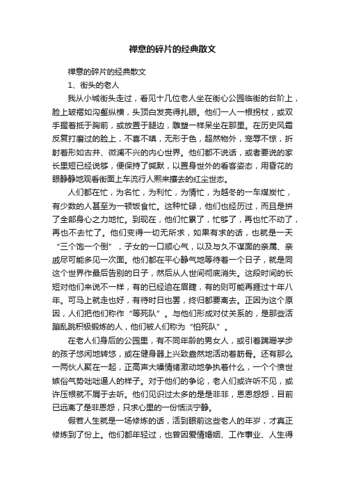 禅意的碎片的经典散文