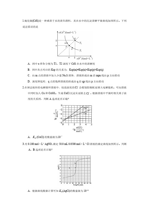 高考化学难溶电解质溶解平衡试题及答案