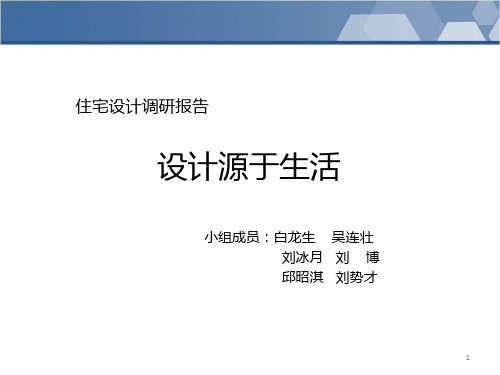 山东建筑大学建筑城规学院住宅设计调研报告 PPT课件