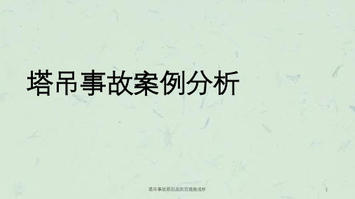 塔吊事故原因及防范措施浅析课件