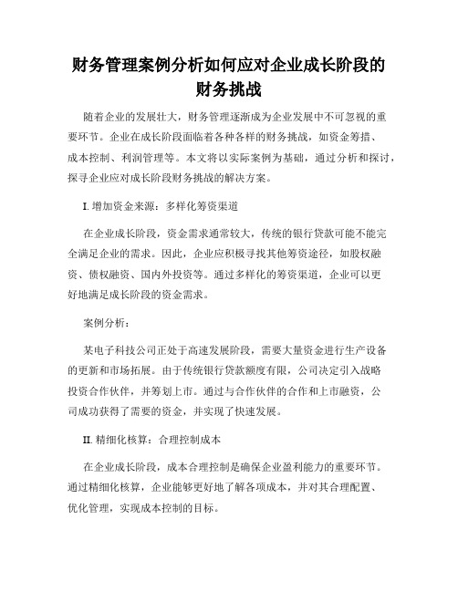 财务管理案例分析如何应对企业成长阶段的财务挑战