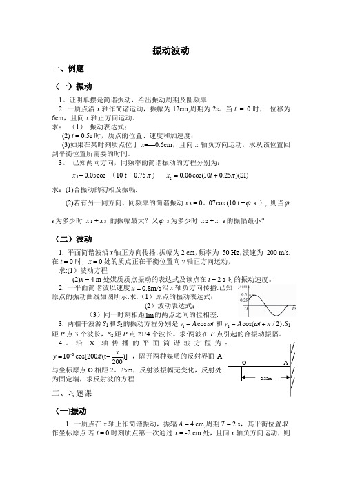 大学物理振动波动例题习题