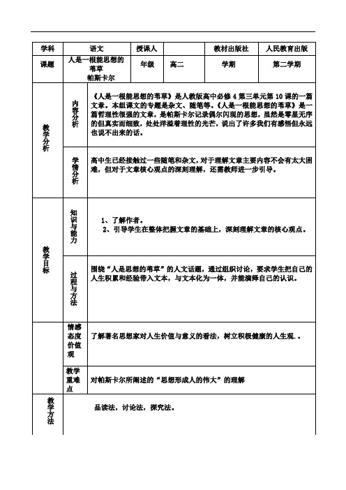 人是一根能思想的苇草