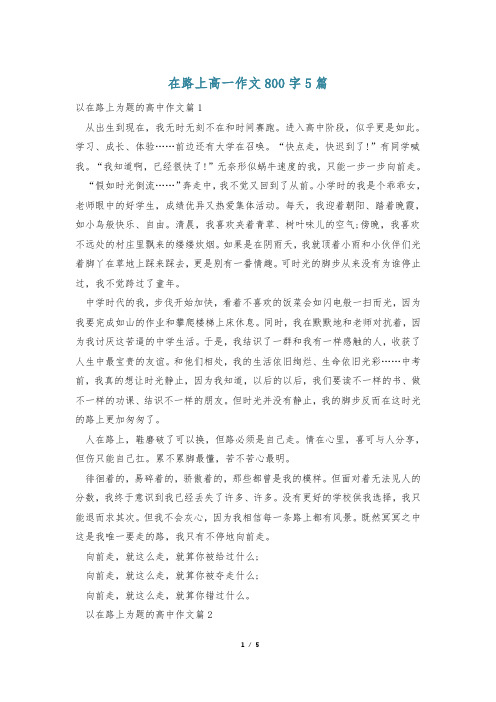 在路上高一作文800字5篇