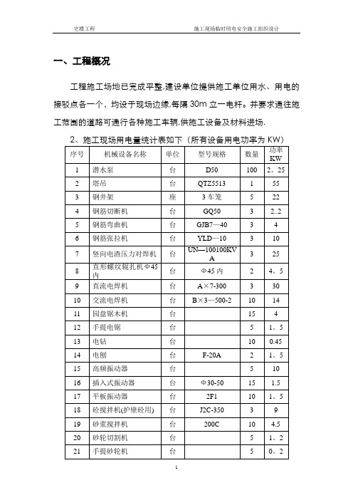 临时用电安全施工组织设计