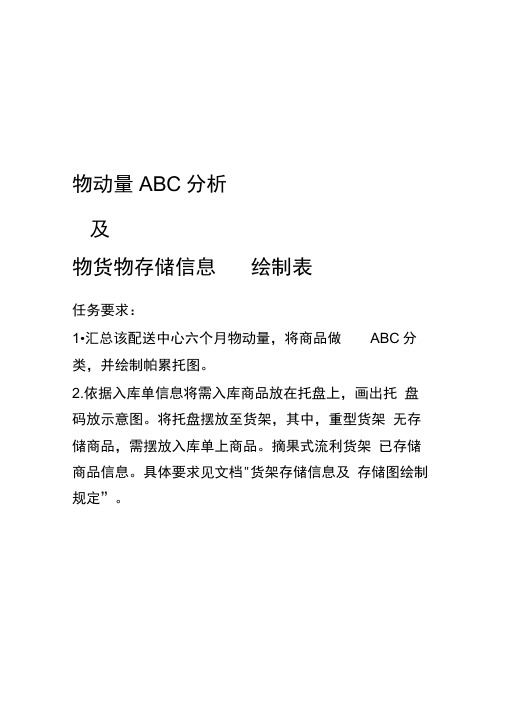 物动量ABC分析及货物存储