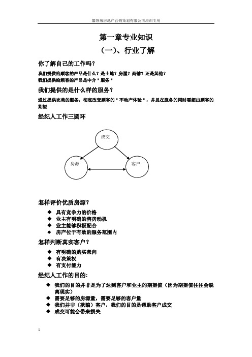 房产经纪人专业知识